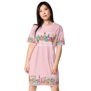 NEW Disney Small World T-Shirt Dress Pink 2XL